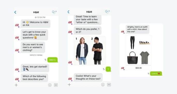 hm uses a chatbot to guide customers